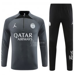 Chandal de Sudadera del Paris Saint-Germain Jordan Nino 2023-24 Gris