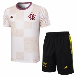 Chandal del Flamengo Manga Corta 2024-25 Blanco - Pantalon Corto