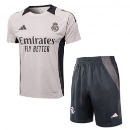 Chandal del Real Madrid Manga Corta 24-25 Rosa Claro - Pantalon Corto