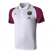 Camiseta Polo del Paris Saint-Germain Jordan 2020-21 Blanco