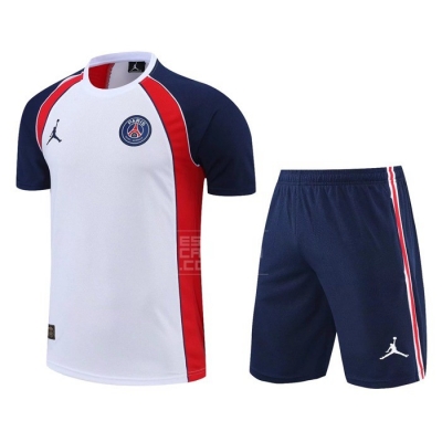 Chandal del Paris Saint-Germain Jordan Manga Corta 22-23 Blanco - Pantalon Corto