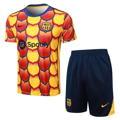 Chandal del Barcelona Manga Corta 2024-25 Amarillo - Pantalon Corto