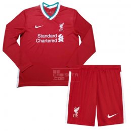 Manga Larga 1ª Equipacion Camiseta Liverpool Nino 20-21