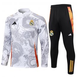 Chandal de Sudadera del Real Madrid Dragon Nino 2024-2425 Blanco