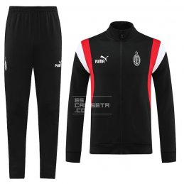 Chandal de Chaqueta del AC Milan Nino 23-24 Negro