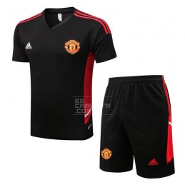 Chandal del Manchester United Manga Corta 22-23 Negro - Pantalon Corto