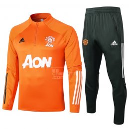 Chandal de Sudadera del Manchester United Nino 20-21 Naranja