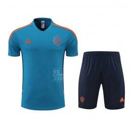 Chandal del Manchester United Manga Corta 22-23 Azul - Pantalon Corto