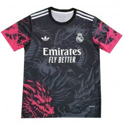 Camiseta Real Madrid Dragon 24-25 Tailandia Negro Rojo