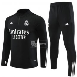 Chandal de Sudadera del Real Madrid Nino 23-24 Negro