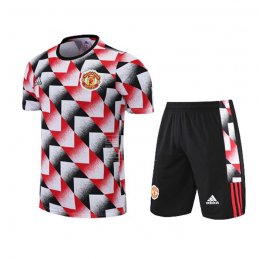 Chandal del Manchester United Manga Corta 22-23 Negro y Rojo - Pantalon Corto