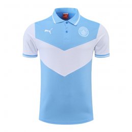 Camiseta Polo del Manchester City 22-23 Azul y Blanco