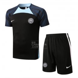 Chandal del Inter Milan Manga Corta 2022-23 Negro - Pantalon Corto