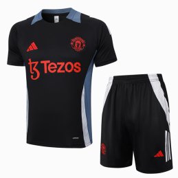 Chandal del Manchester United Manga Corta 2024-25 Negro - Pantalon Corto