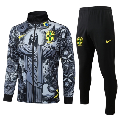 Chandal de Chaqueta del Brasil Jesus Nino 24-25 Negro AAA