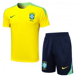 Chandal del Brasil Manga Corta 2024-25 Amarillo - Pantalon Corto