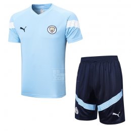 Chandal del Manchester City Manga Corta 22-23 Azul - Pantalon Corto