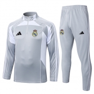 Chandal de Sudadera del Real Madrid Nino 25-26 Gris Blanco Chandal de Sudadera del Real Madrid Nino 25-26 Gris Blanco