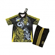 Camiseta Real Madrid Dragon Nino 25-26 Negro Amarillo Camiseta Real Madrid Dragon Nino 25-26 Negro Amarillo