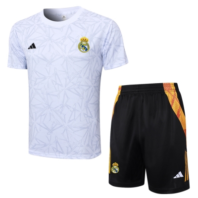 Chandal del Real Madrid Manga Corta 2024-2025 Blanco - Pantalon Corto