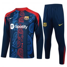 Chandal de Sudadera del Barcelona Nino 2024-25 Azul y Rojo