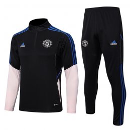 Chandal de Sudadera del Manchester United 22-23 Negro y Rosa