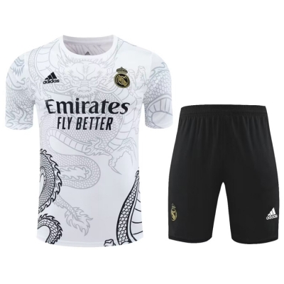 Chandal del Real Madrid Dragon Manga Corta 24-25 Blanco - Pantalon Corto