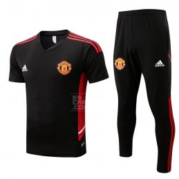 Chandal del Manchester United Manga Corta 22-23 Negro