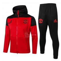 Chandal con Capucha del Manchester United Nino 20-21 Rojo