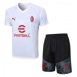 Chandal del AC Milan Manga Corta 23-24 Blanco - Pantalon Corto