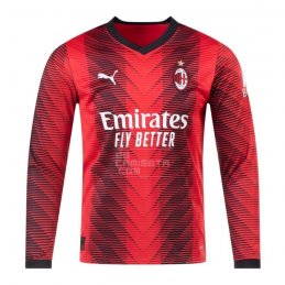 Manga Larga 1a Equipacion Camiseta AC Milan 23-24