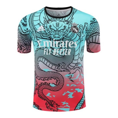 Camiseta de Entrenamiento Real Madrid Dragon 24-25 Verde y Rojo