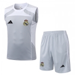 Chandal del Real Madrid Sin Mangas 25-26 Gris Blanco Chandal del Real Madrid Sin Mangas 25-26 Gris Blanco
