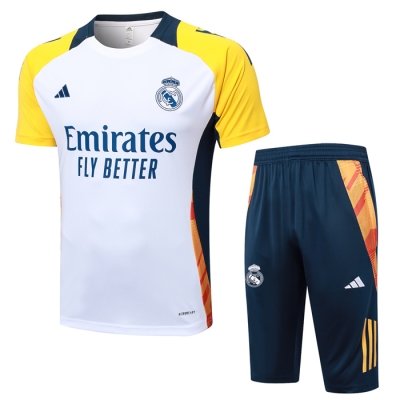 Chandal del Real Madrid Manga Corta 24-25 Blanco - Pantalon Corto