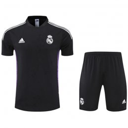 Chandal del Real Madrid Manga Corta 22-23 Negro y Purpura - Pantalon Corto